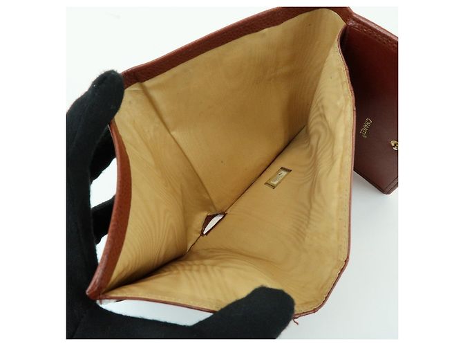 Cartera compacta tri-fold CHANEL COCO Mark de piel caviar marrón - vista 19