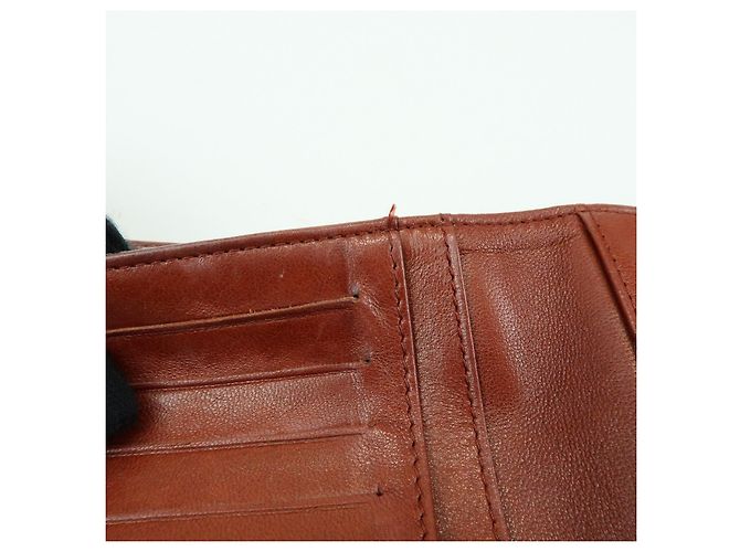 Cartera compacta tri-fold CHANEL COCO Mark de piel caviar marrón - vista 20