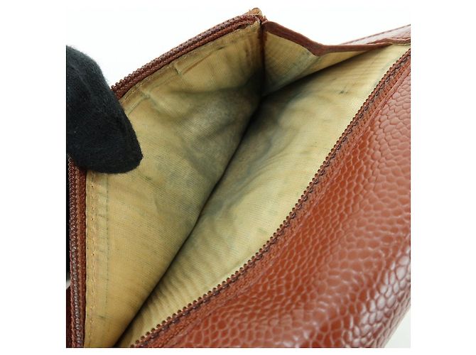 Cartera compacta tri-fold CHANEL COCO Mark de piel caviar marrón - vista 22