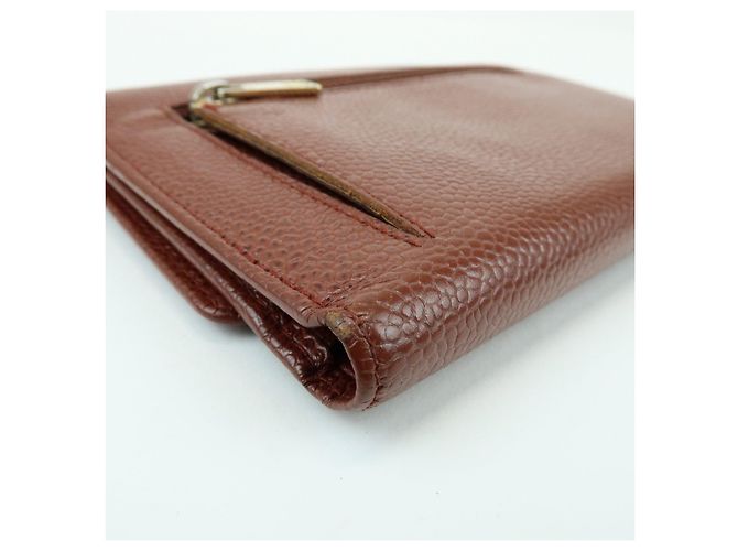 Cartera compacta tri-fold CHANEL COCO Mark de piel caviar marrón - vista 7