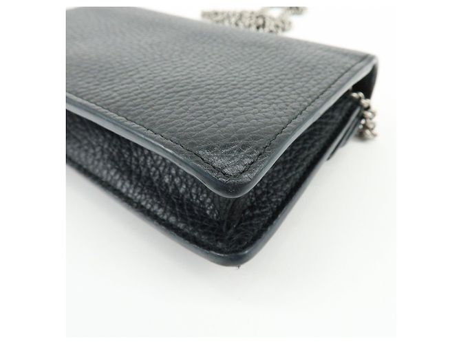 Borsa a tracolla GUCCI Dionysus Super Mini Bag in pelle con catena Nera - vista 11