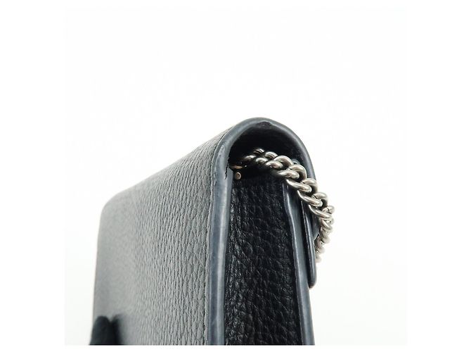 Borsa a tracolla GUCCI Dionysus Super Mini Bag in pelle con catena Nera - vista 14