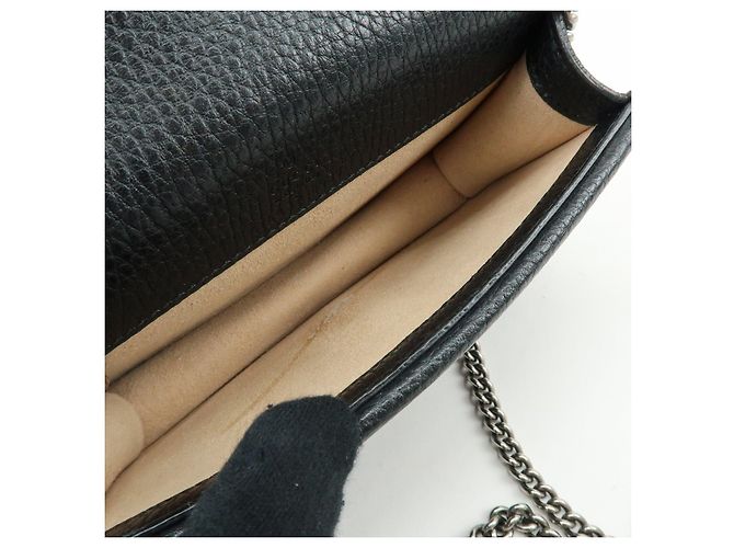 Borsa a tracolla GUCCI Dionysus Super Mini Bag in pelle con catena Nera - vista 19