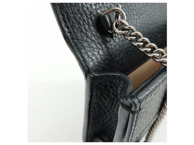 Borsa a tracolla GUCCI Dionysus Super Mini Bag in pelle con catena Nera - vista 22