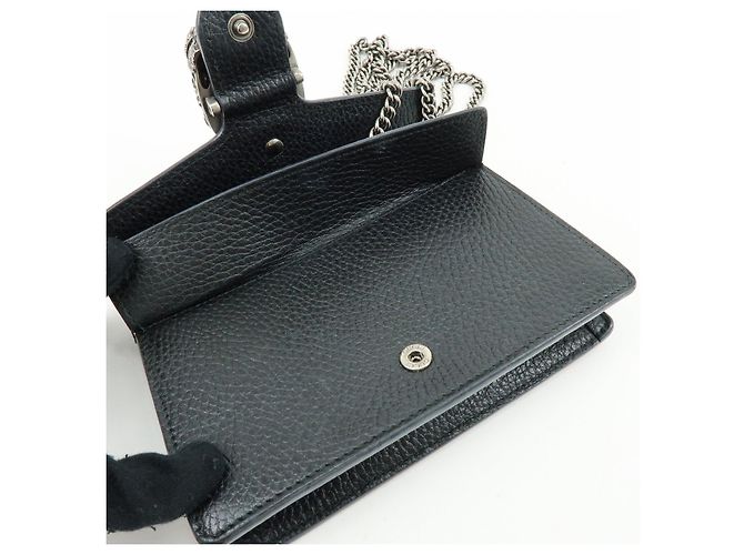 Borsa a tracolla GUCCI Dionysus Super Mini Bag in pelle con catena Nera - vista 23