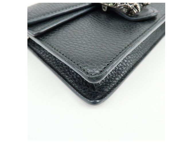 Borsa a tracolla GUCCI Dionysus Super Mini Bag in pelle con catena Nera - vista 8