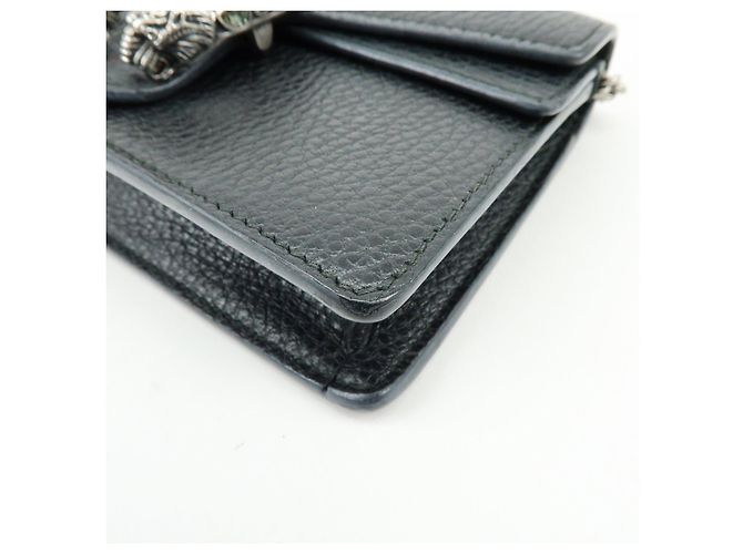 Borsa a tracolla GUCCI Dionysus Super Mini Bag in pelle con catena Nera - vista 9