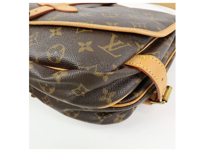 Borsa a Tracolla e Spalla Louis Vuitton Monogram Saumur 30 Marrone M42256 - vista 11