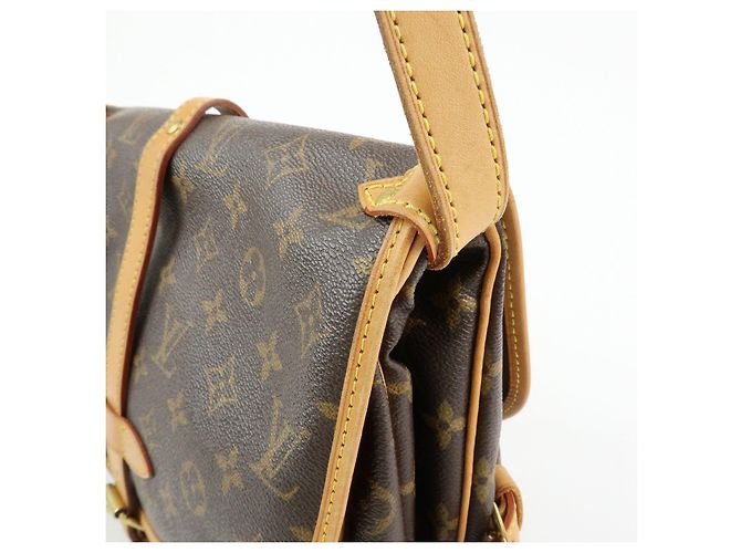 Borsa a Tracolla e Spalla Louis Vuitton Monogram Saumur 30 Marrone M42256 - vista 14