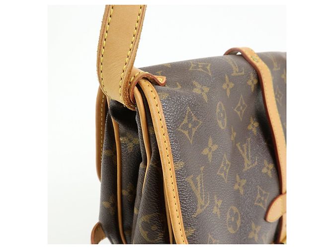 Borsa a Tracolla e Spalla Louis Vuitton Monogram Saumur 30 Marrone M42256 - vista 15