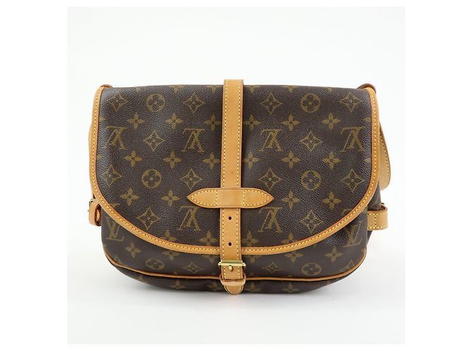 Borsa a Tracolla e Spalla Louis Vuitton Monogram Saumur 30 Marrone M42256 - vista 2