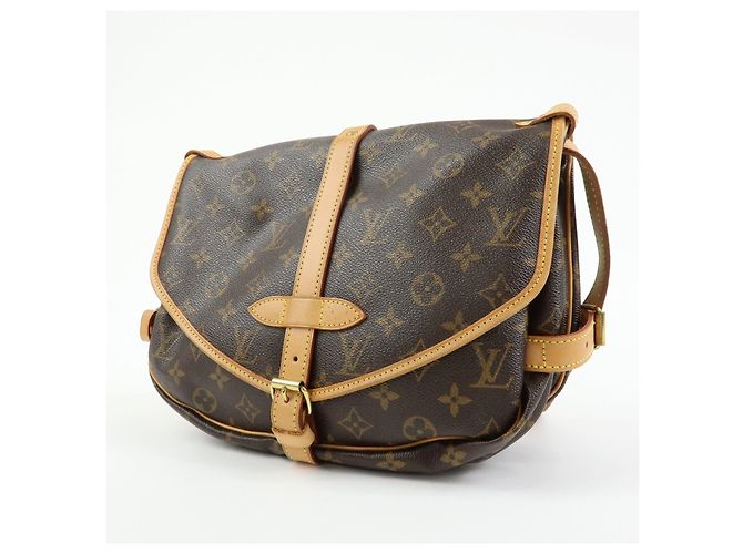 Borsa a Tracolla e Spalla Louis Vuitton Monogram Saumur 30 Marrone M42256 - vista 3