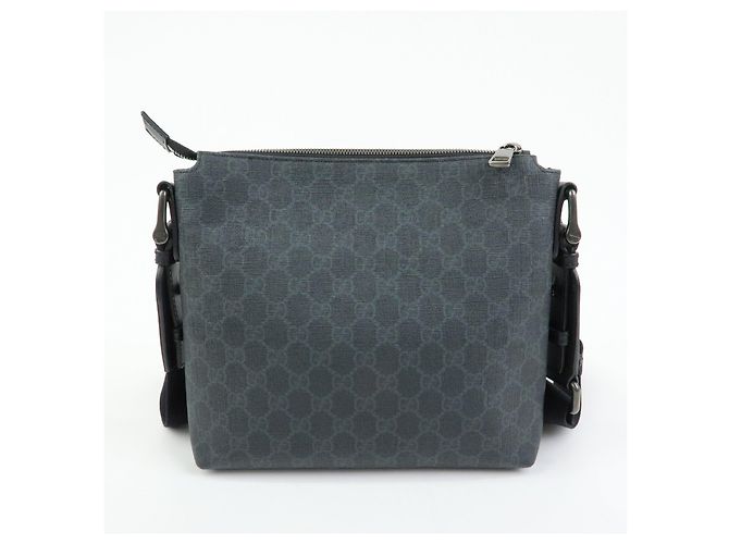 Borsa a tracolla GUCCI GG Supreme in pelle Nera 387514 - vista 2