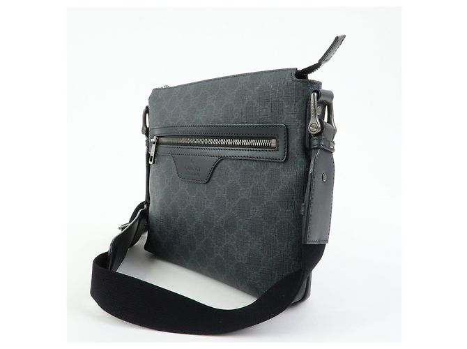 Borsa a tracolla GUCCI GG Supreme in pelle Nera 387514 - vista 3