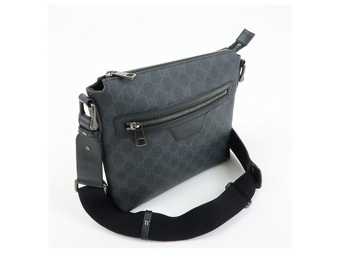 Borsa a tracolla GUCCI GG Supreme in pelle Nera 387514 - vista 4