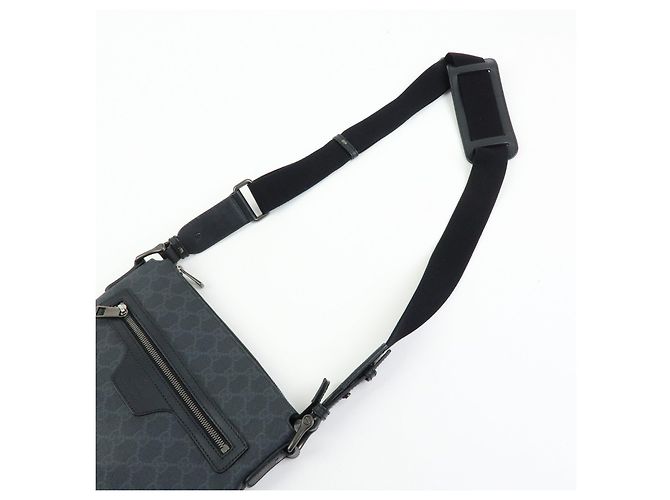 Borsa a tracolla GUCCI GG Supreme in pelle Nera 387514 - vista 6