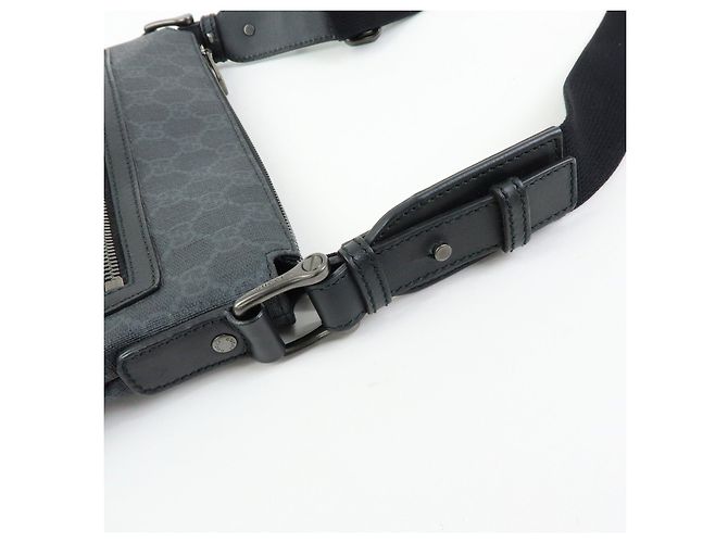 Borsa a tracolla GUCCI GG Supreme in pelle Nera 387514 - vista 7
