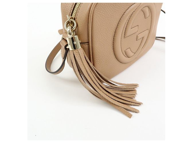 GUCCI SOHO Interlocking G Leather Small Disco Bag Beige 308364 - vista 14