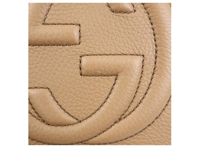 GUCCI SOHO Interlocking G Leather Small Disco Bag Beige 308364 - vista 18