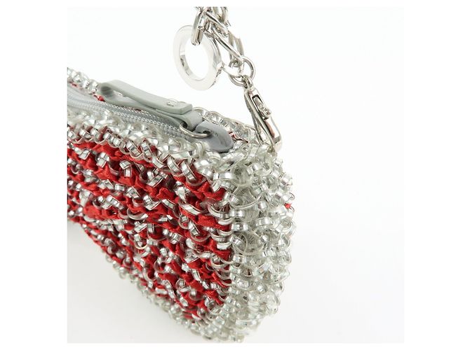 Autre Marque ANTEPRIMA Wire Bag PVC Satin 2Way Hand Shoulder Bag USA Flag - vista 13