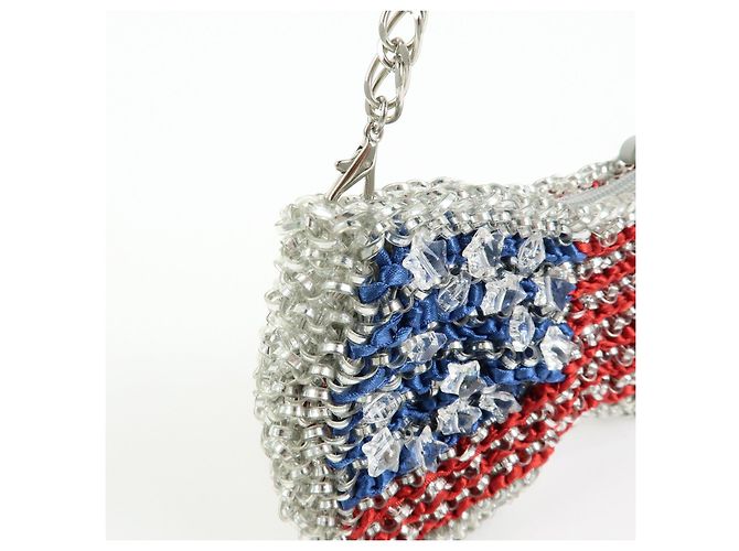 Autre Marque ANTEPRIMA Wire Bag PVC Satin 2Way Hand Shoulder Bag USA Flag - vista 14