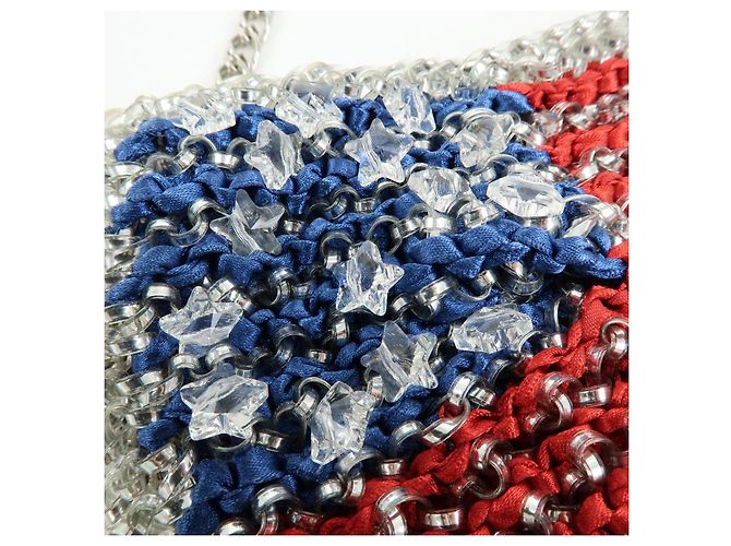 Autre Marque ANTEPRIMA Wire Bag PVC Satin 2Way Hand Shoulder Bag USA Flag - vista 15