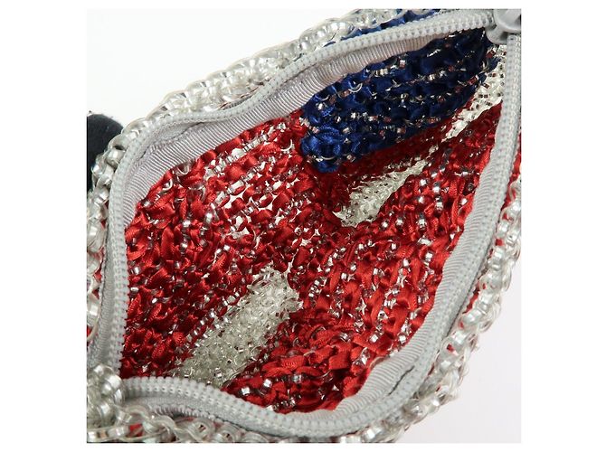 Autre Marque ANTEPRIMA Wire Bag PVC Satin 2Way Hand Shoulder Bag USA Flag - vista 18