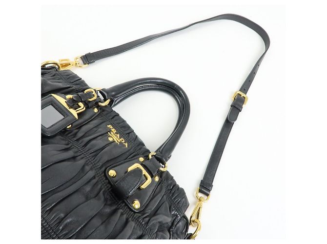 Borsa 2Way in pelle Nappa con logo PRADA Borsa a mano Borsa a tracolla Nero - vista 6