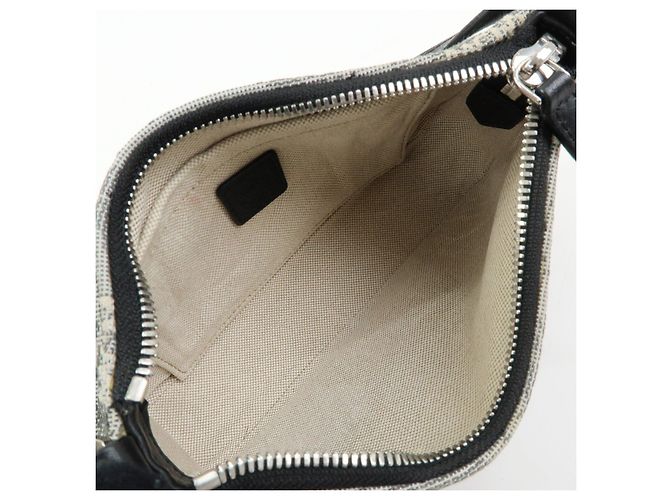 Borsa 2Way MCM Visetos Jacquard Canvas Leather Borsa a Tracolla Grigio Nero - vista 21