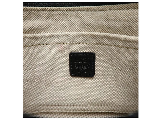 Borsa 2Way MCM Visetos Jacquard Canvas Leather Borsa a Tracolla Grigio Nero - vista 23