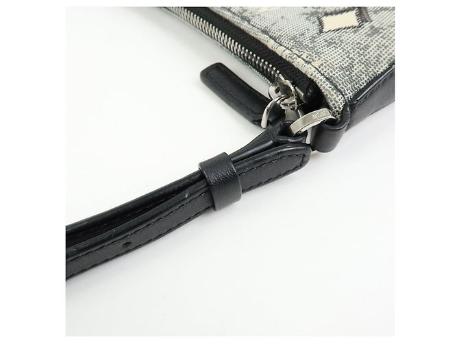 Borsa 2Way MCM Visetos Jacquard Canvas Leather Borsa a Tracolla Grigio Nero - vista 8