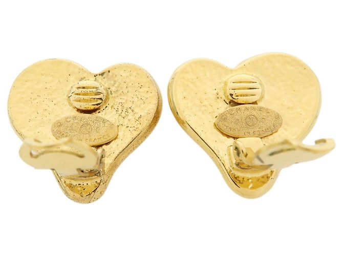 Orecchini a clip a cuore CHANEL COCO Mark placcati in oro dorato - vista 11