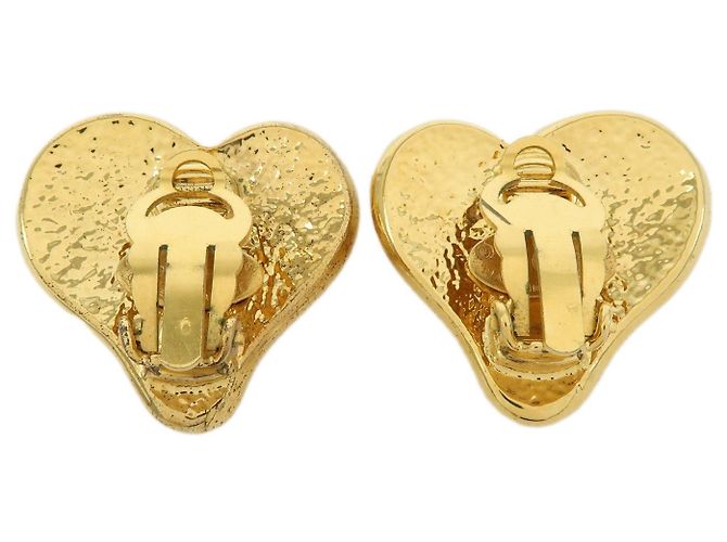 Orecchini a clip a cuore CHANEL COCO Mark placcati in oro dorato - vista 2