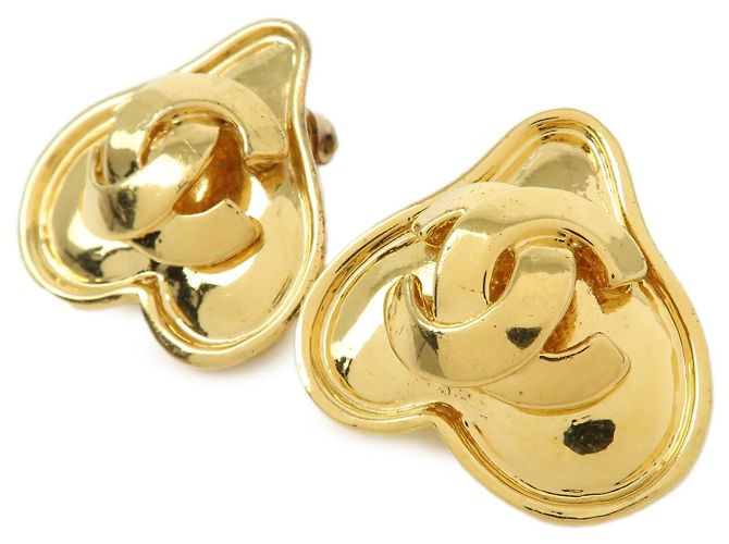 Orecchini a clip a cuore CHANEL COCO Mark placcati in oro dorato - vista 4