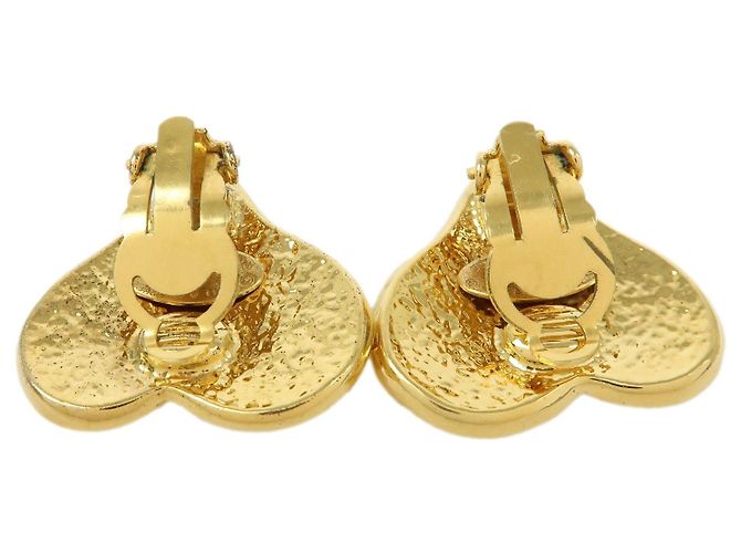 Orecchini a clip a cuore CHANEL COCO Mark placcati in oro dorato - vista 6