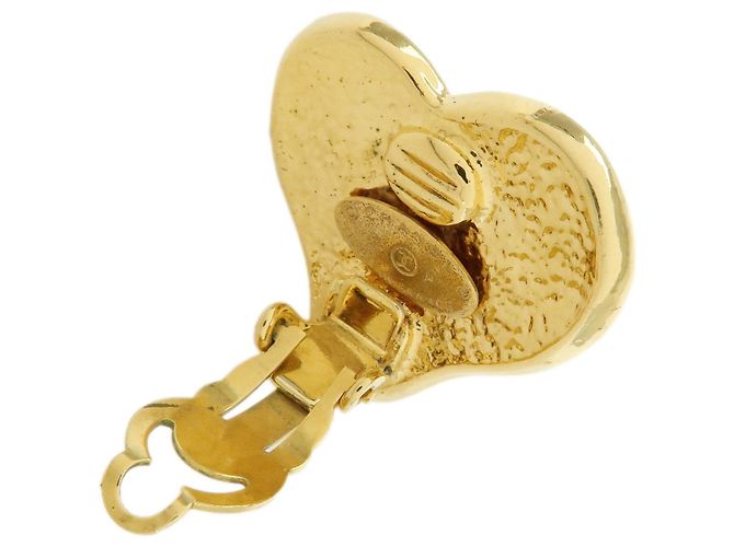 Orecchini a clip a cuore CHANEL COCO Mark placcati in oro dorato - vista 7