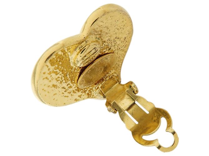 Orecchini a clip a cuore CHANEL COCO Mark placcati in oro dorato - vista 8