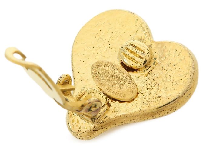 Orecchini a clip a cuore CHANEL COCO Mark placcati in oro dorato - vista 9
