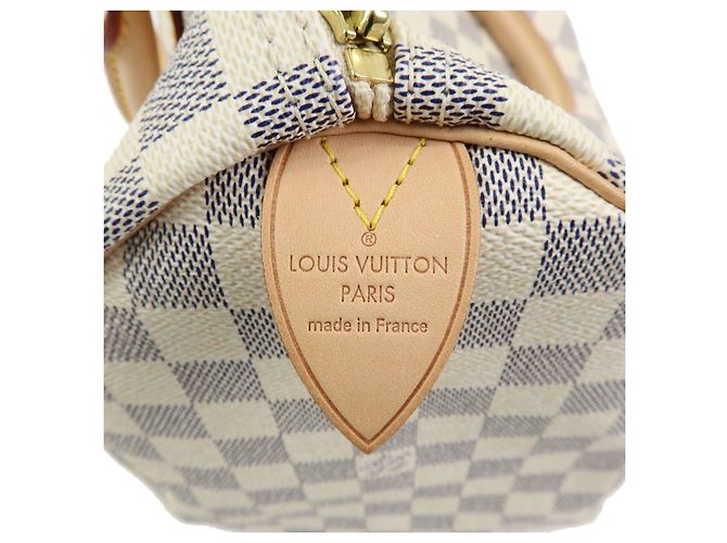 Louis Vuitton Damier Azur Speedy 30 Canvas Boston Bag Hand Bag N41533 - vue 11