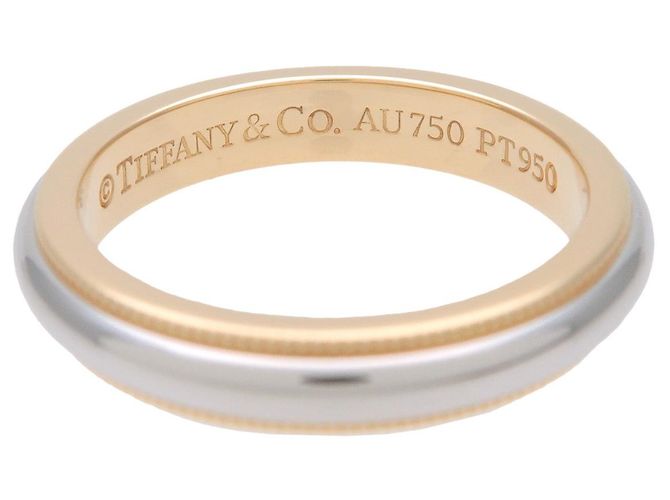 Tiffany & Co Milgrain Ring PT950 K18 750YG US5 EU49 - Ansicht 4