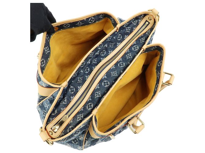 Louis Vuitton Monogram Denim Cabas Raye GM 2Way Hand Bag Blue M95336 - vista 7