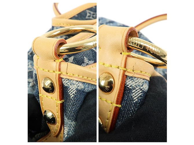Louis Vuitton Monogram Denim Cabas Raye GM 2Way Hand Bag Blue M95336 - vista 8