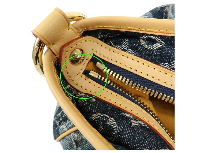 Louis Vuitton Monogram Denim Cabas Raye GM 2Way Hand Bag Blue M95336 - vista 9