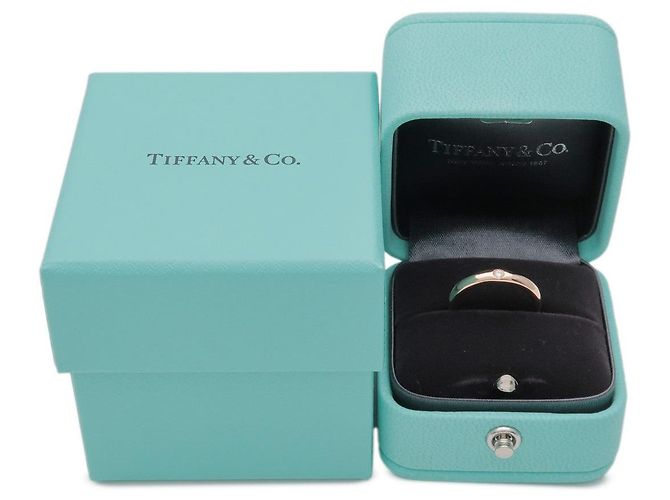 Anello Tiffany & Co Stacking Band 1P Diamond Ring K18 750PG Rose Gold US3.5 - vista 8