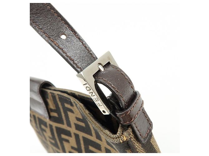 Borsa a tracolla FENDI Zucca Canvas Leather Brown Black 26727 - vista 10