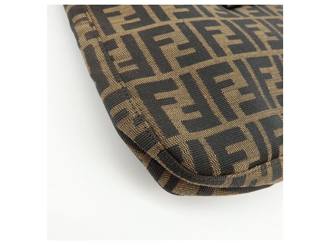 Borsa a tracolla FENDI Zucca Canvas Leather Brown Black 26727 - vista 12