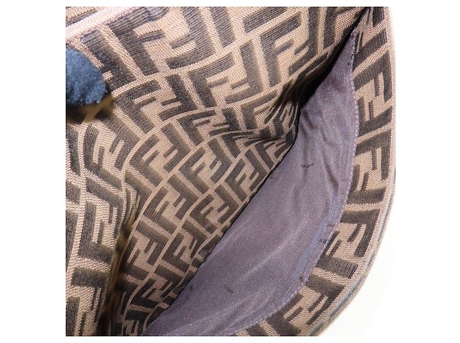 Borsa a tracolla FENDI Zucca Canvas Leather Brown Black 26727 - vista 20
