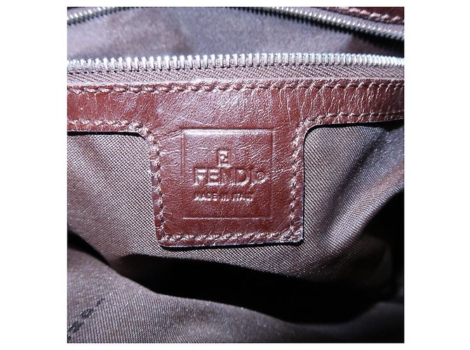 Borsa a tracolla FENDI Zucca Canvas Leather Brown Black 26727 - vista 23