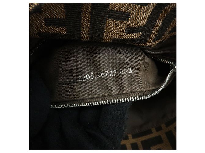 Borsa a tracolla FENDI Zucca Canvas Leather Brown Black 26727 - vista 24