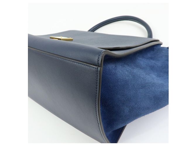 Céline CELINE Borsa 2Way in pelle e camoscio Borsa a mano Borsa a tracolla Navy - vista 12